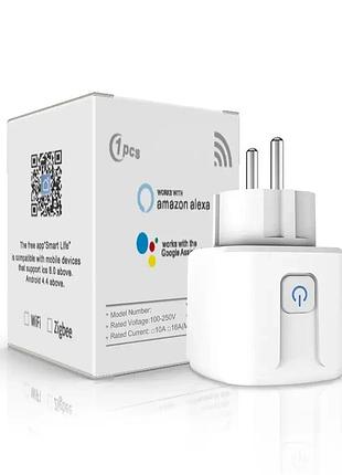 Розумна розетка wi-fi aubess 20a tuya smart, smart life, з таймером та енергометром міцний