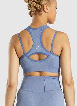 Спортивный топ gymshark голубой топ для бега