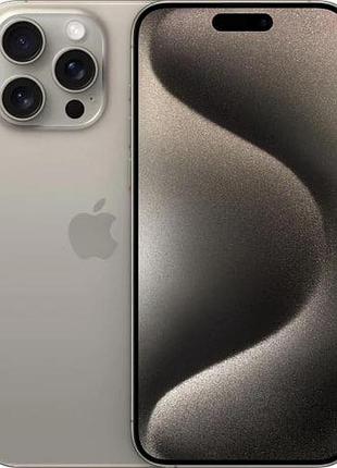 Смартфон apple iphone 15 pro max 256gb natural titanium 6.7" 5g oled 120 гц nfc 4422 mah refurbished міцний