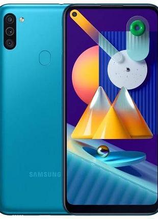 Смартфон samsung galaxy m11 (m115f) 3/32gb blue 2 sim 6.4" snapdragon 450 5000 мач nfc сучасний