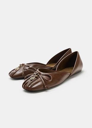 Балетки с бантом zara
