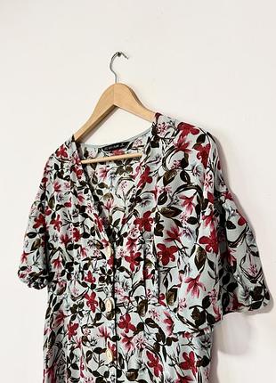 Міді плаття на ґудзиках з натуральної тканини zara🌿
