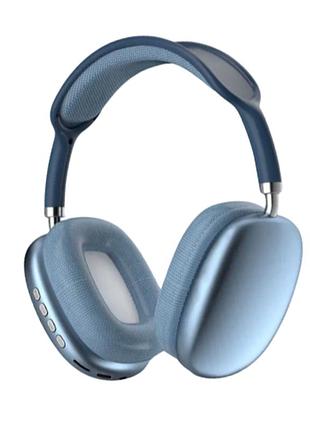 Бездротові навушники p9 max blue bluetooth міцний