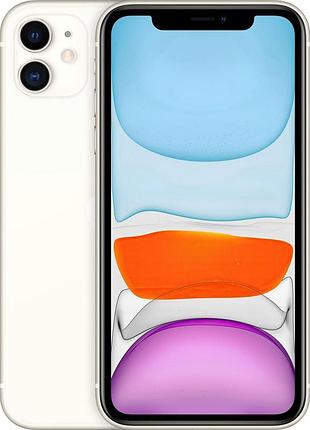 Смартфон iphone 11 4/256gb white 4g lte 6.1" 1792 × 828 (hd+) 12 мп + 12 мп 3110 маг a13 bionic rfb сучасний