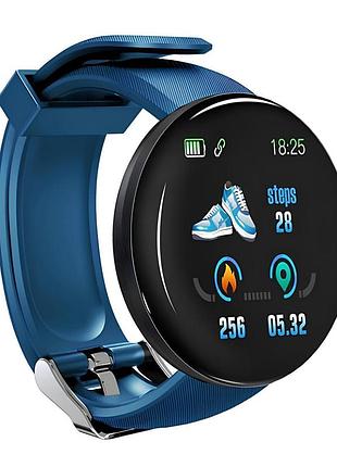 Смартгодинник smart watch d18 blue розумний годинник smart watch 1.3" 90 ма·год фітнес браслет 67