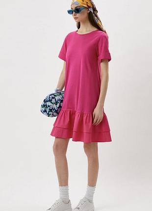 Бавовняна ярусна сукня поплін бавовна weekend max mara italy хлопковое ярусное платье поплин хлопок