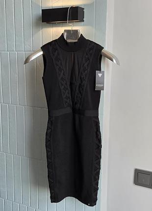 Оригинальное черное бандажное платье guess / маленькое черное платье guess новое