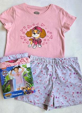 Детская пижама летняя paw patrol 122-128 см для девочек