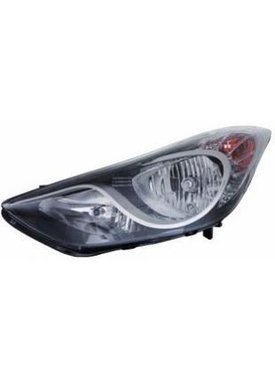 Фара передняя hyundai elantra 2010-2014, правая, электрическая регулировка, с корректором, h7/h1/py21w/w5w, depo, 221-1162r-ldem2
