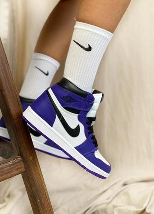 🏀💜nike air jordan court purple💜🏀(36рр - 45рр) найк джордан высокие кроссовки демисезонные