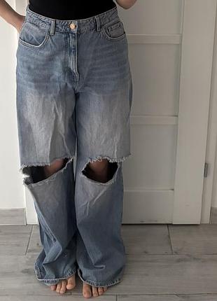 Широкие джинсы reserved extra wide leg / размер l (40)