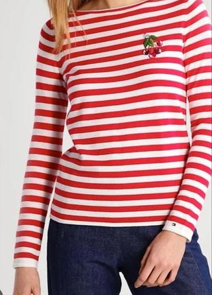 Натуральний лонгслів в смужку tommy hilfiger