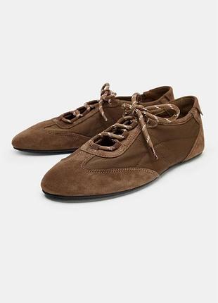 Комбинированные балетки zara