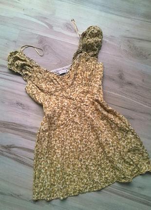 Красива літня сукня жіноча zara, платье женское летнее цветочный принт м