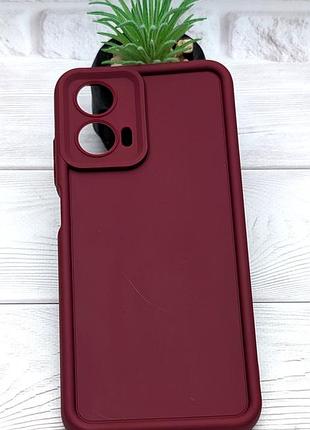 Уцінка!!! чохол shock case для телефона motorola g04 / g04s бампер силіконовий бордовий уцінка!!!