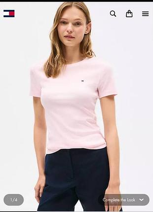 Нова оригінальна рожева бавовняна футболка tommy hilfiger розмір s