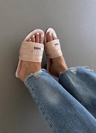 Женские брендовые тапочки d10r dway slide pink