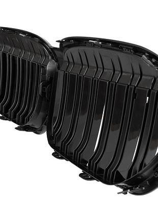 Bmw x1 f48 19–22 решітка між фарами (нирки) чорний glossy double bar