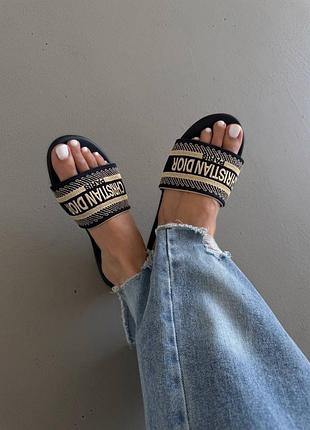 Женские брендовые тапочки d10r dway slide navy blue