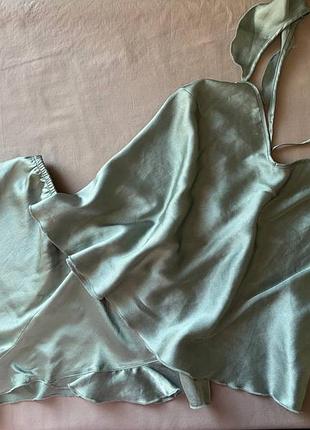 Victoria's secret сатиновая пижама в цвете sage green