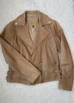 Куртка жіноча з натуральної шкіри , massimo dutti , беж , xs