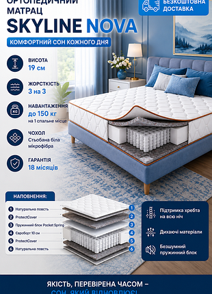 Ортопедический матрас skyline nova бесплатная доставка