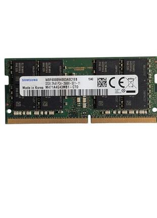 Оригінальна оперативна пам'ять samsung ddr4 32gb 2666mhz so-dimm (2rx8 дворангова)