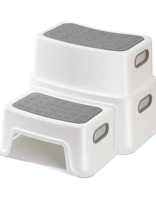 Детская двухступенчатая подставка double up step stool – безопасная и прочная, для ванной, кухни и туалета до 90 кг.