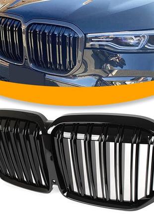 Bmw x7 g07 19–21 решітка між фарами (нирки) чорний glossy double bar