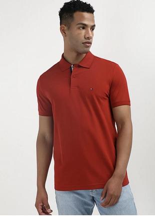Tommy hilfiger чоловіче поло, футболка поло, червоне поло