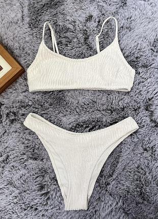 Роздільний купальник з текстурованої тканини жатка бренда h&m🌸