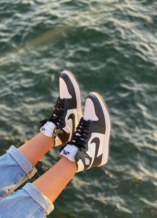 😉🖤nike air jordan 1 black white🖤😉шикарные кроссовки найк джордан9 фото