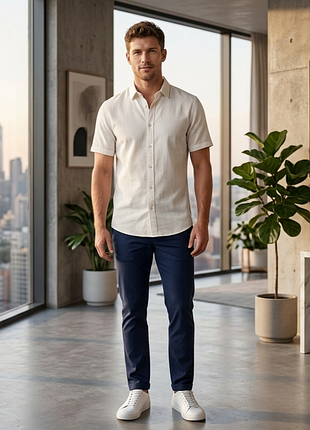 Лляна чоловіча сорочка only & sons (slim fit), розмір m