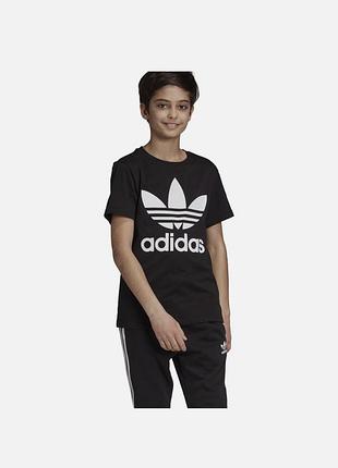 Оригінал дитяча футболка adidas originals trefoil kids t-shirt black-white dv2905 оригинал адідас