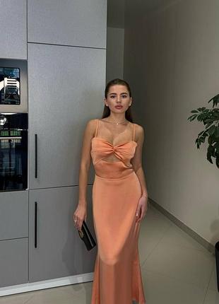 Накладной платеж ❤ праздничное шелковое платье макси бюстье на бретелях