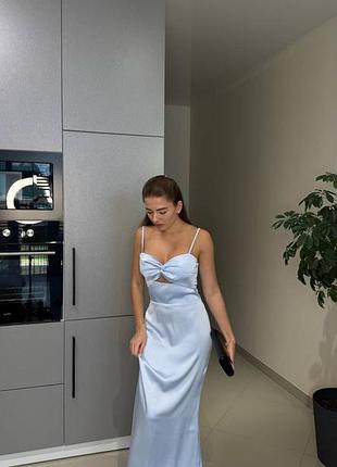 Накладной платеж ❤ праздничное шелковое платье макси бюстье на бретелях