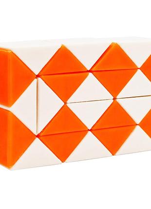 Головоломка змейка рубика igr67(orange) маленькая 3,5x5,5 см, двухцветная