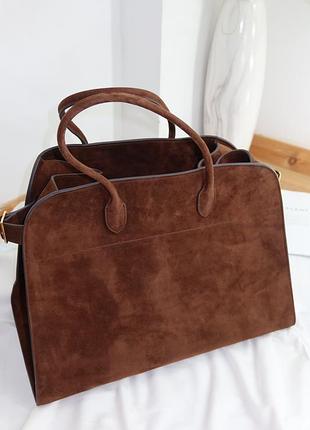 The row margaux 17 soft mocha сумка жіноча замшева