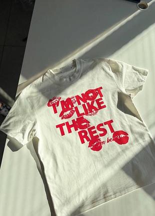 Накладной платеж ❤ качественная плотная хлопковая оверсайз футболка с накатом принтом поцелуй like the rest