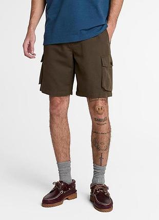 Шорты мужские timeberland cotton linen utility leaf green