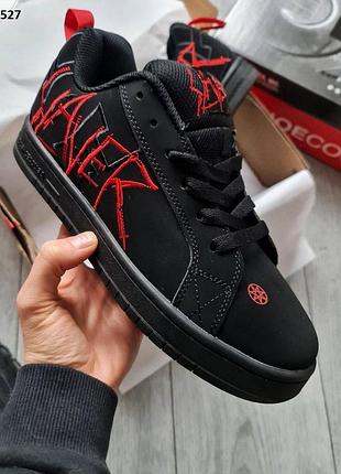Кроссовки dc court graffik slayer (черно/красные)
