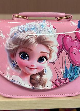 Дитяча сумочка frozen для дівчинки рожева через плече 17×13×6 см