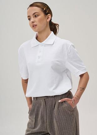 Женская футболка поло с пуговицами теннисика polo white