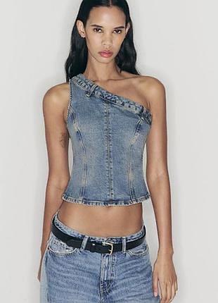 Асиметричний джинсовий топ zara