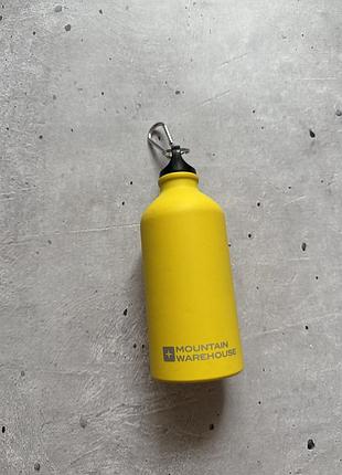 Спортивна алюмінієва гумова пляшка для води з карабіном mountain warehouse