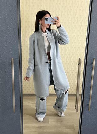 Шерстяное пальто zara пальто вовна кардиган шерстяний длинное пальто zara платье голубое