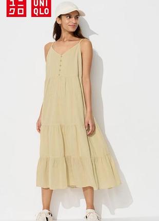 Платье crinkle cotton uniqlo