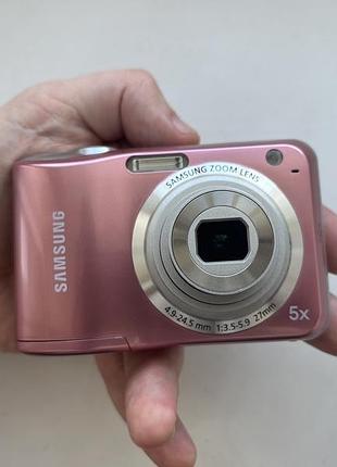 Стильний та компактний фотоаппарат камера 2000х samsung es28 рожевий