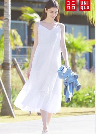 Платье crinkle cotton uniqlo
