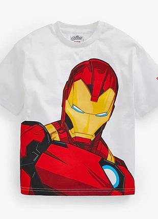 Белая футболка next marvel на мальчика 8 лет